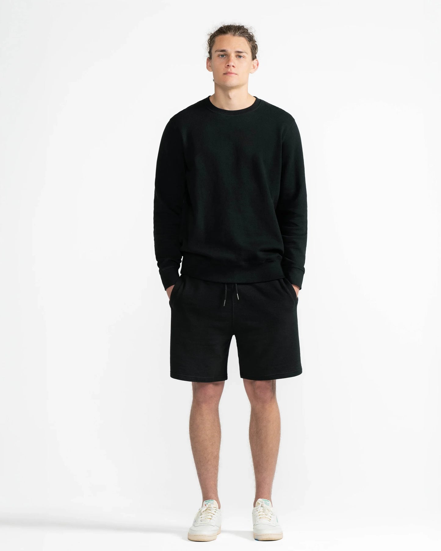 Organic Cotton French Terry Crewneck Midweight 10oz Black - Rose & Rae