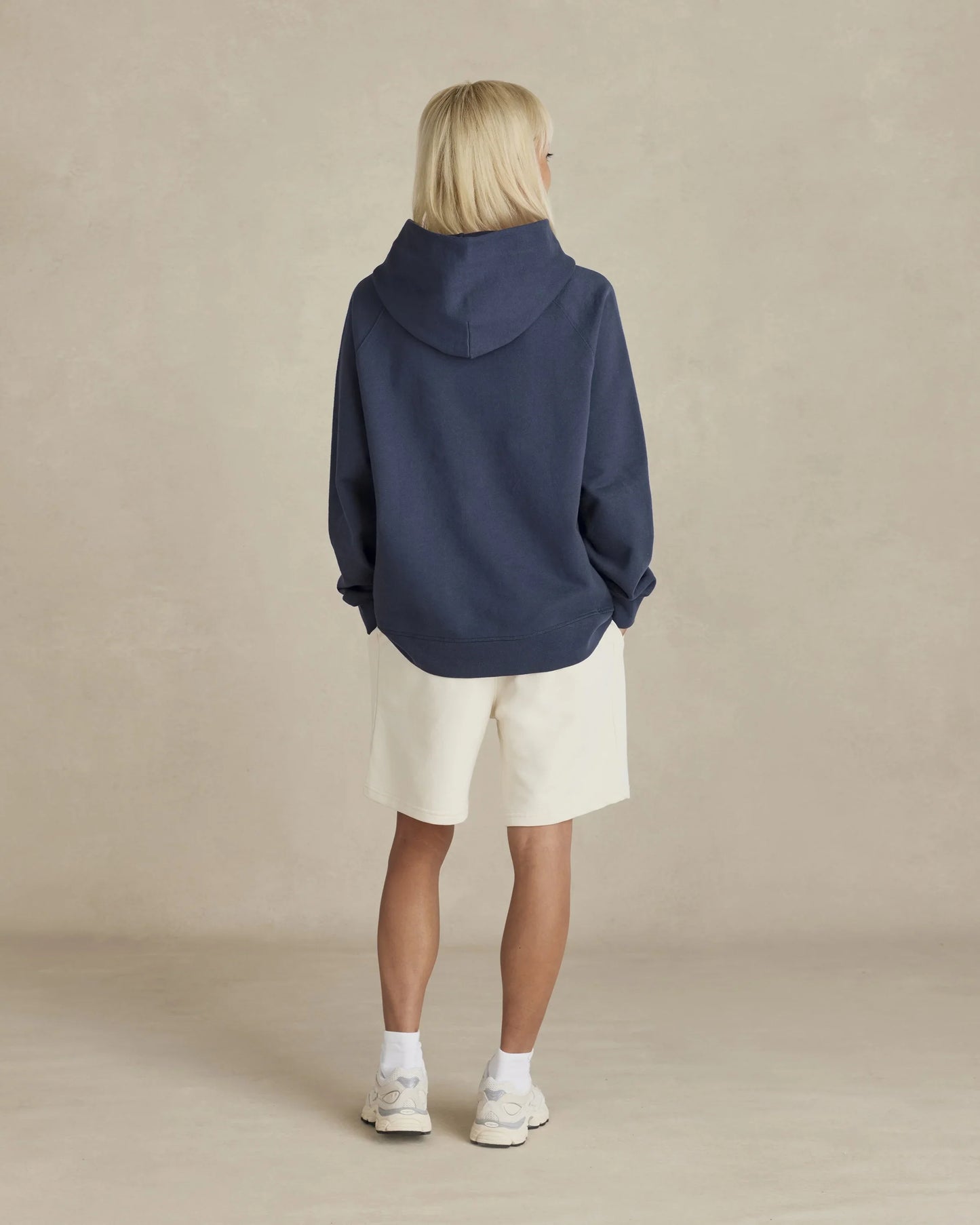Organic Cotton French Terry Hoodie Heavyweight 15oz Navy - Rose & Rae Threads