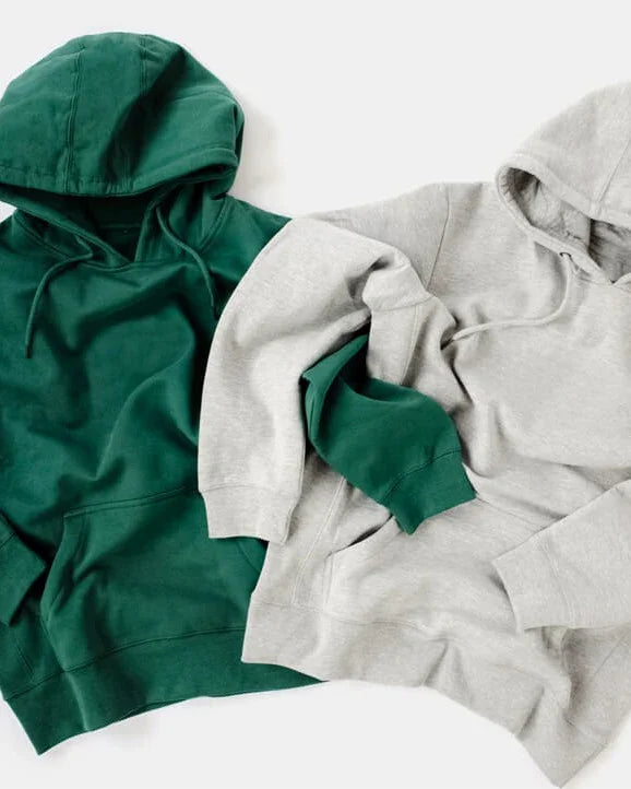 Organic Cotton Hoodie - Midweight 12oz Heather Grey - Rose & Rae Threads