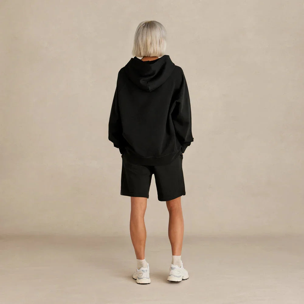 Organic Cotton French Terry Hoodie Heavyweight 15oz Black - Rose & Rae Threads