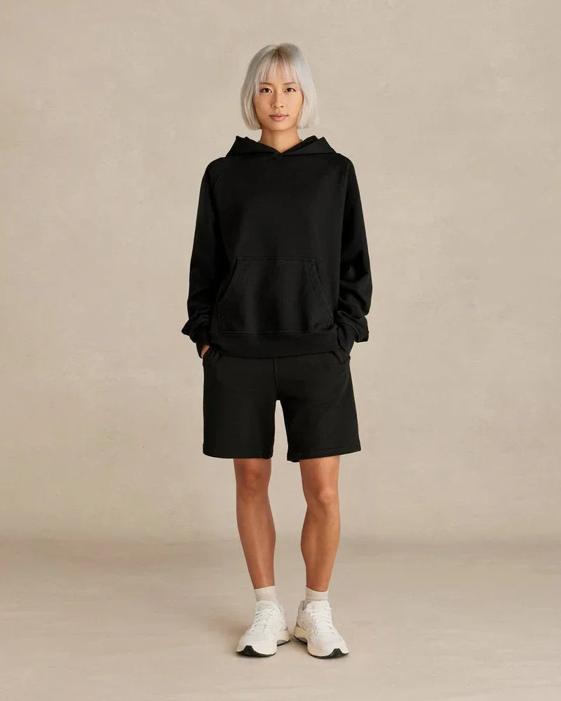 Organic Cotton French Terry Hoodie Heavyweight 15oz Black - Rose & Rae Threads