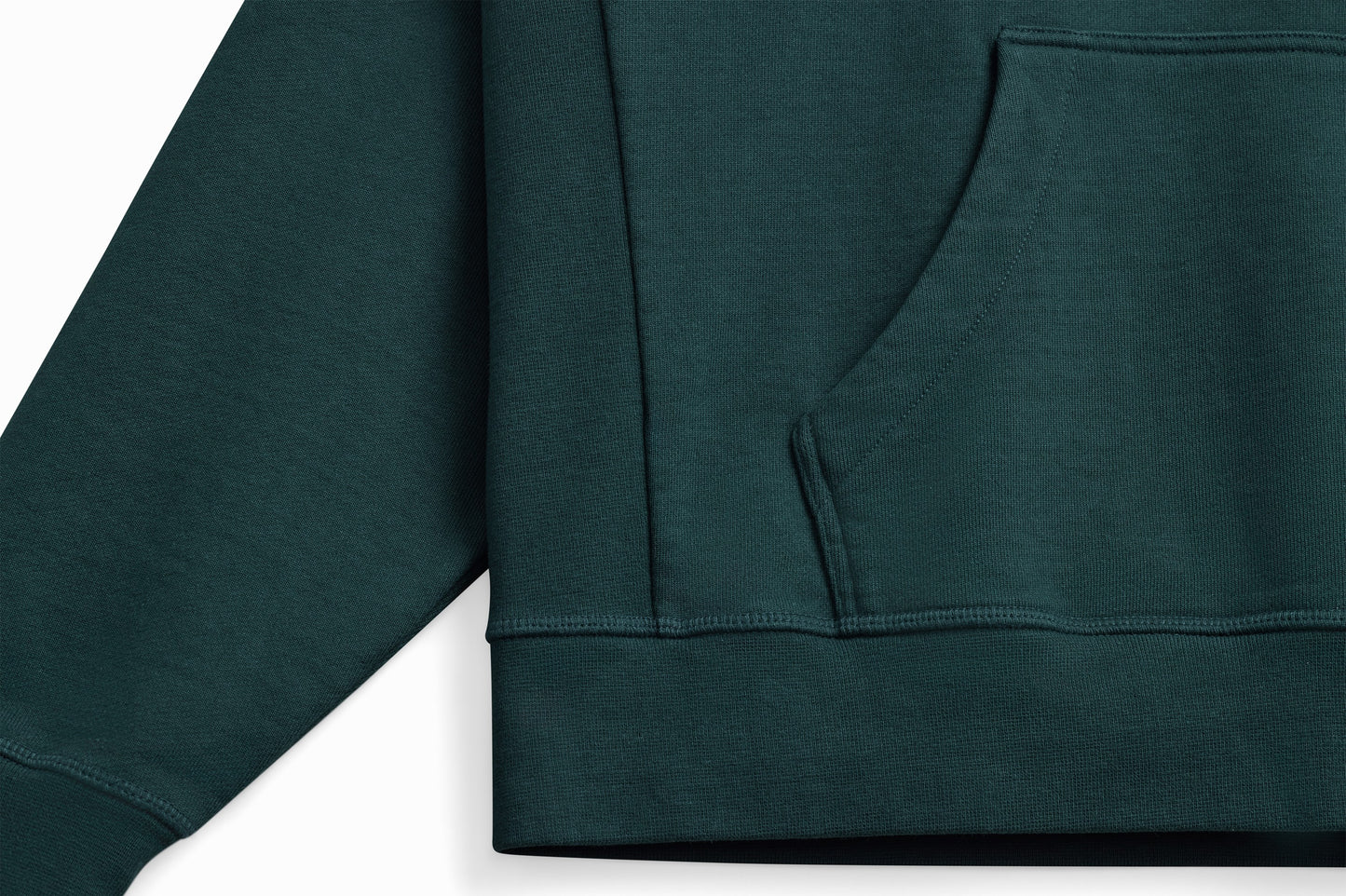 Organic Cotton French Terry Hoodie Heavyweight 15oz Emerald - Rose & Rae Threads