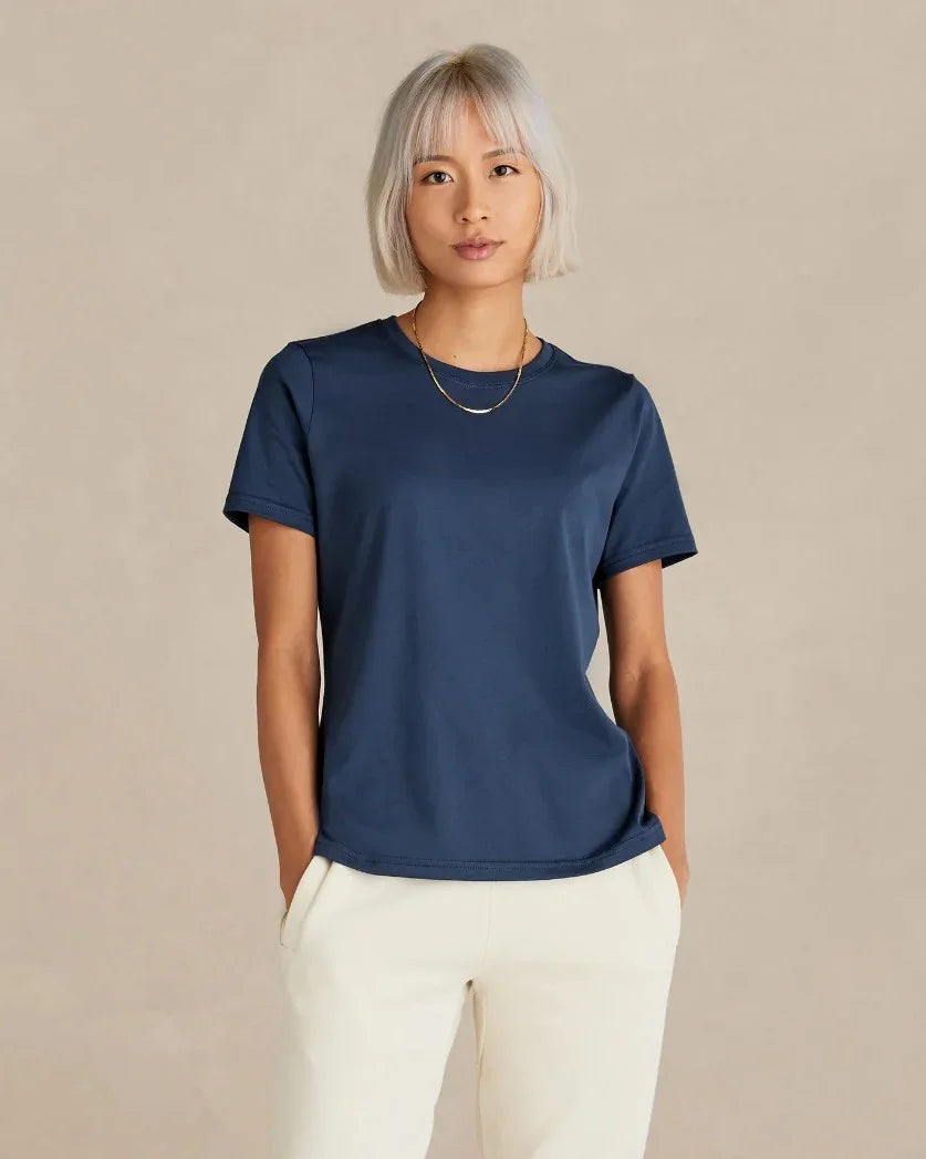 Women's SUPIMA® Cotton T-Shirt, Navy - Rose & Rae Threads
