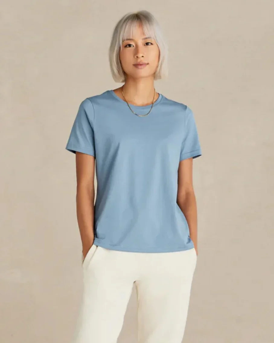 Women's SUPIMA® Cotton T-Shirt, Cloudy Blue - Rose & Rae Threads