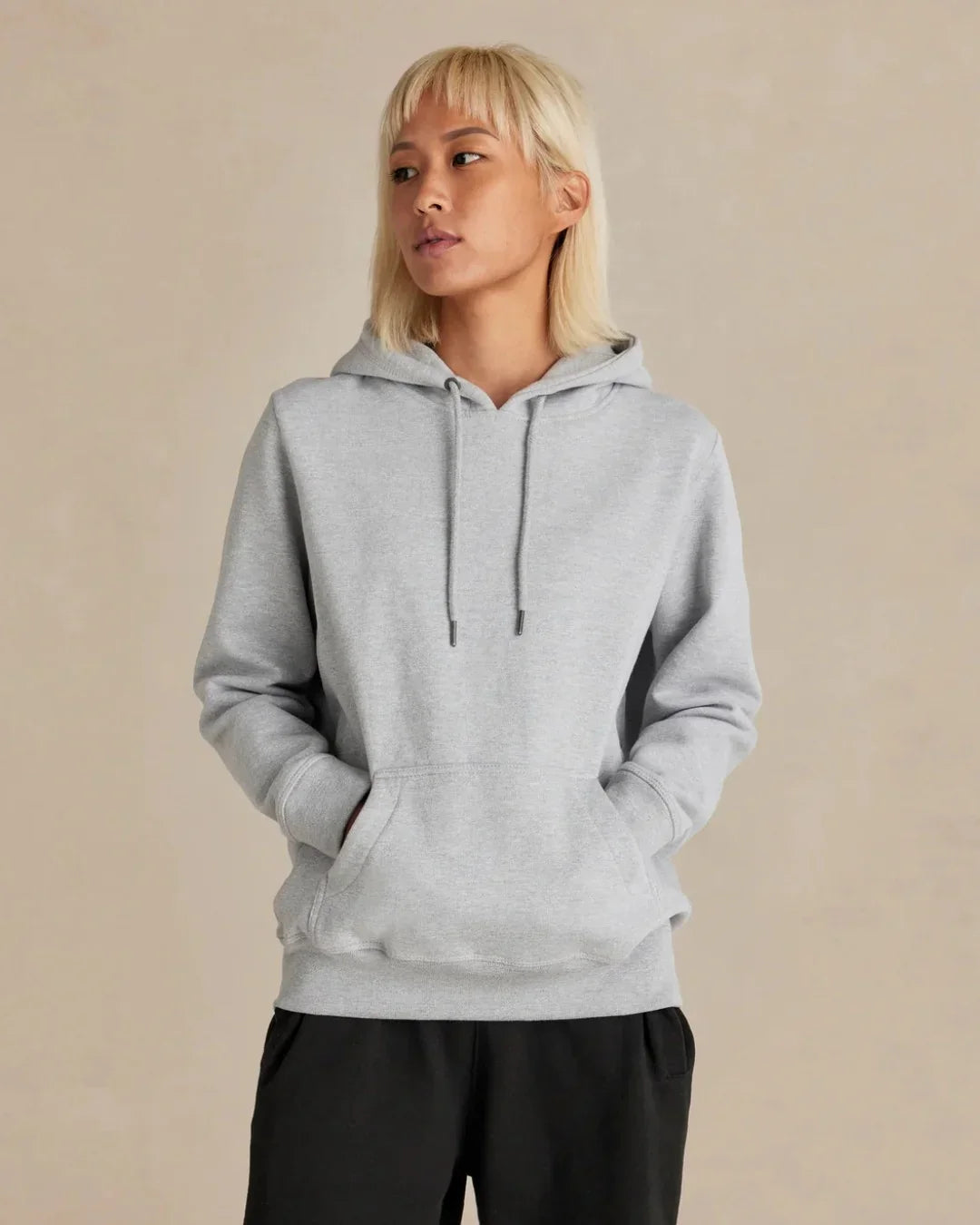 Organic Cotton Hoodie - Midweight 12oz Heather Grey - Rose & Rae Threads