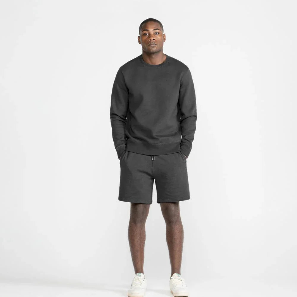 Organic Brushed Cotton Crewneck - Midweight 12oz Slate - Rose & Rae Threads