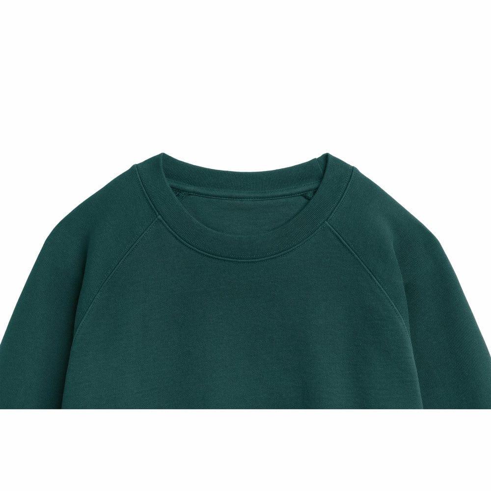 Organic Cotton French Terry Crewneck Heavyweight 15oz Ivy - Rose & Rae Threads