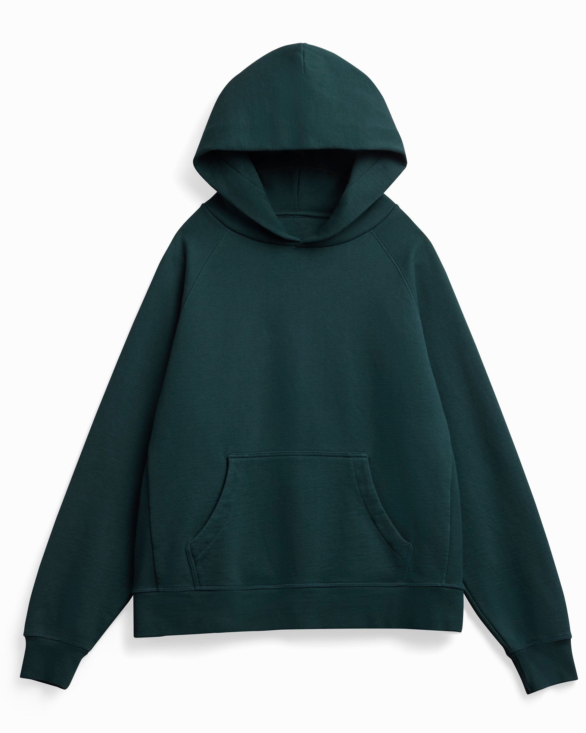 Organic Cotton French Terry Hoodie Heavyweight 15oz Emerald - Rose & Rae