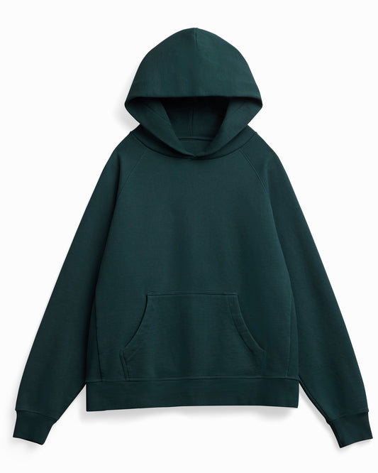 Organic Cotton French Terry Hoodie Heavyweight 15oz Emerald - Rose & Rae Threads