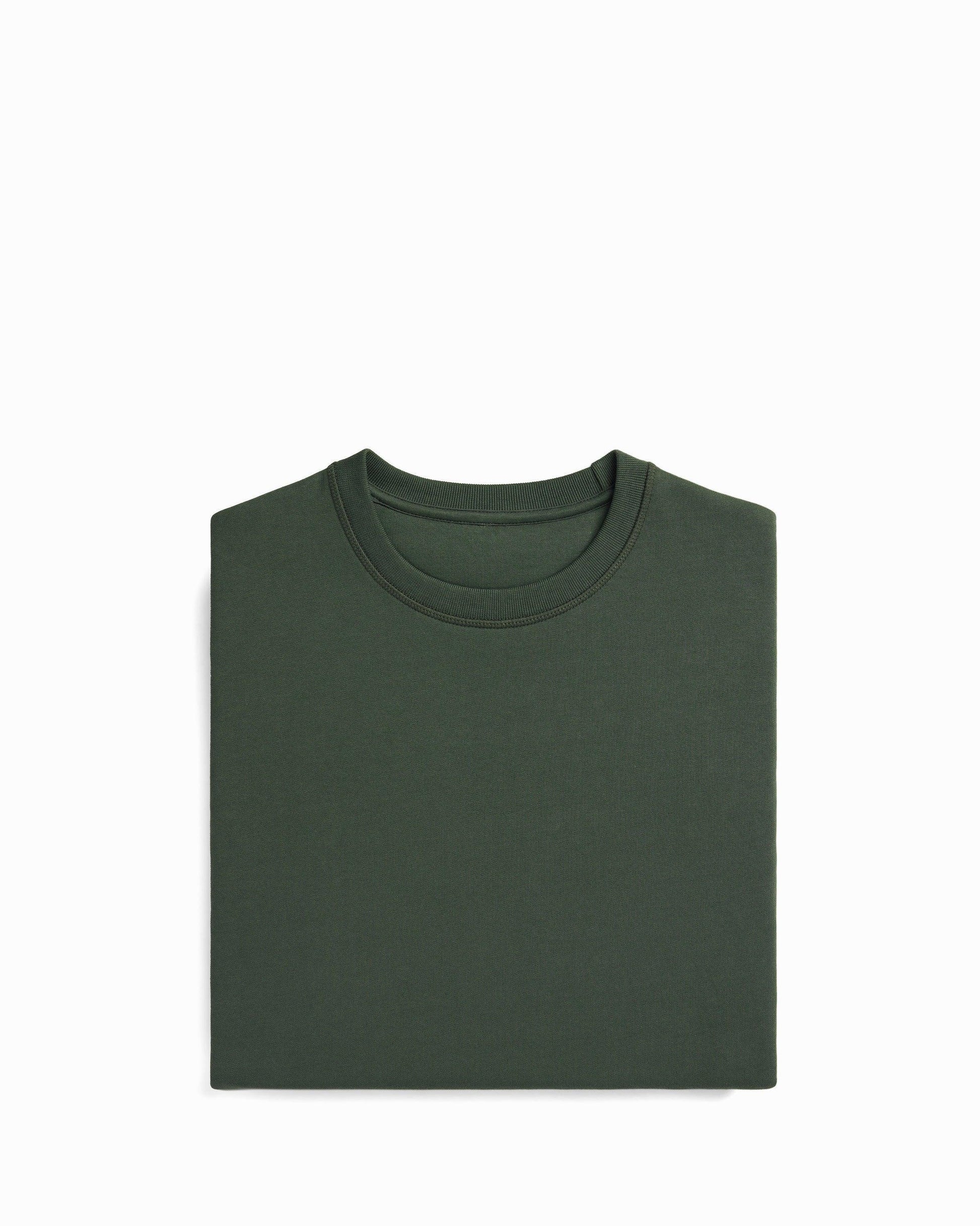 Organic Brushed Cotton Crewneck - Midweight 12oz Ivy - Rose & Rae