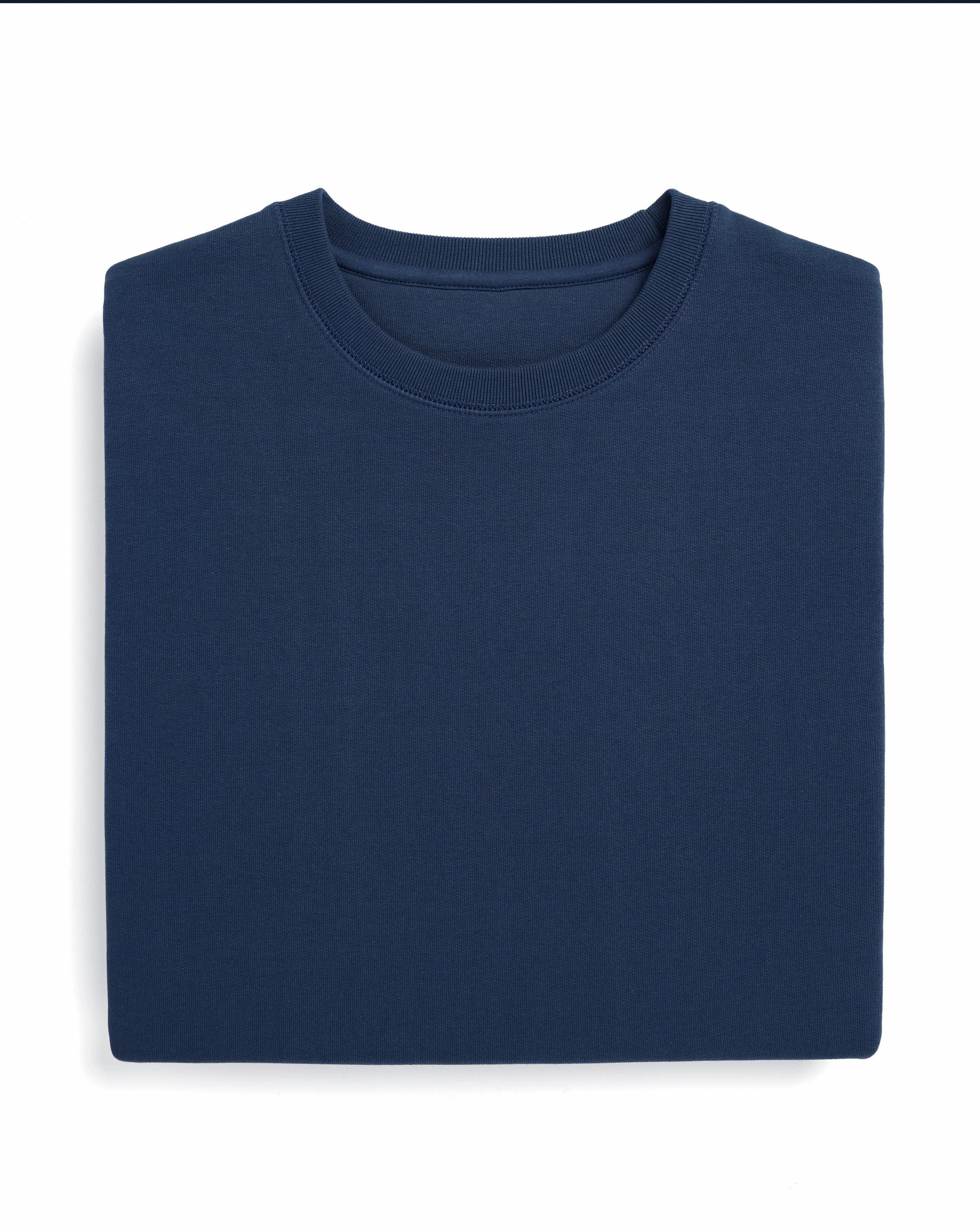Organic Brushed Cotton Crewneck, Midweight 12oz Ocean Navy - Rose & Rae