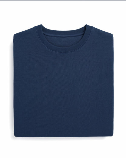 Organic Brushed Cotton Crewneck, Midweight 12oz Ocean Navy - Rose & Rae