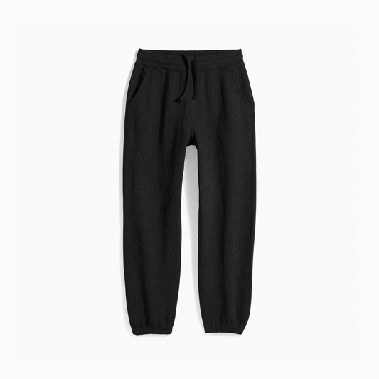 Organic Brushed Cotton Sweatpants - Black