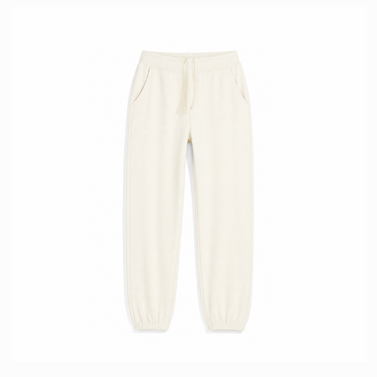 Organic Brushed Cotton Sweatpants - Natural
