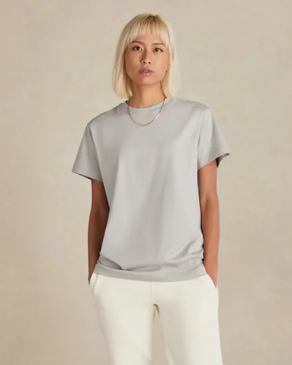 Oyster SUPIMA® Cotton T-Shirt, Ultra-Soft, Handcrafted | Rose & Rae
