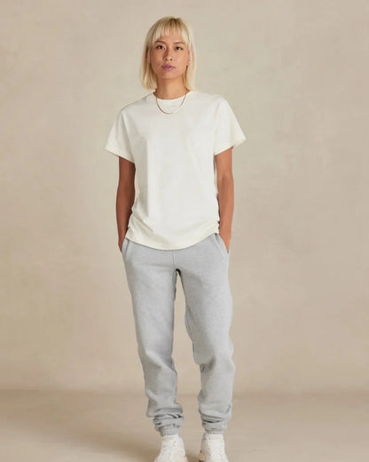 Organic Brushed Cotton Sweatpants - Heather Grey - Rose & Rae Threads