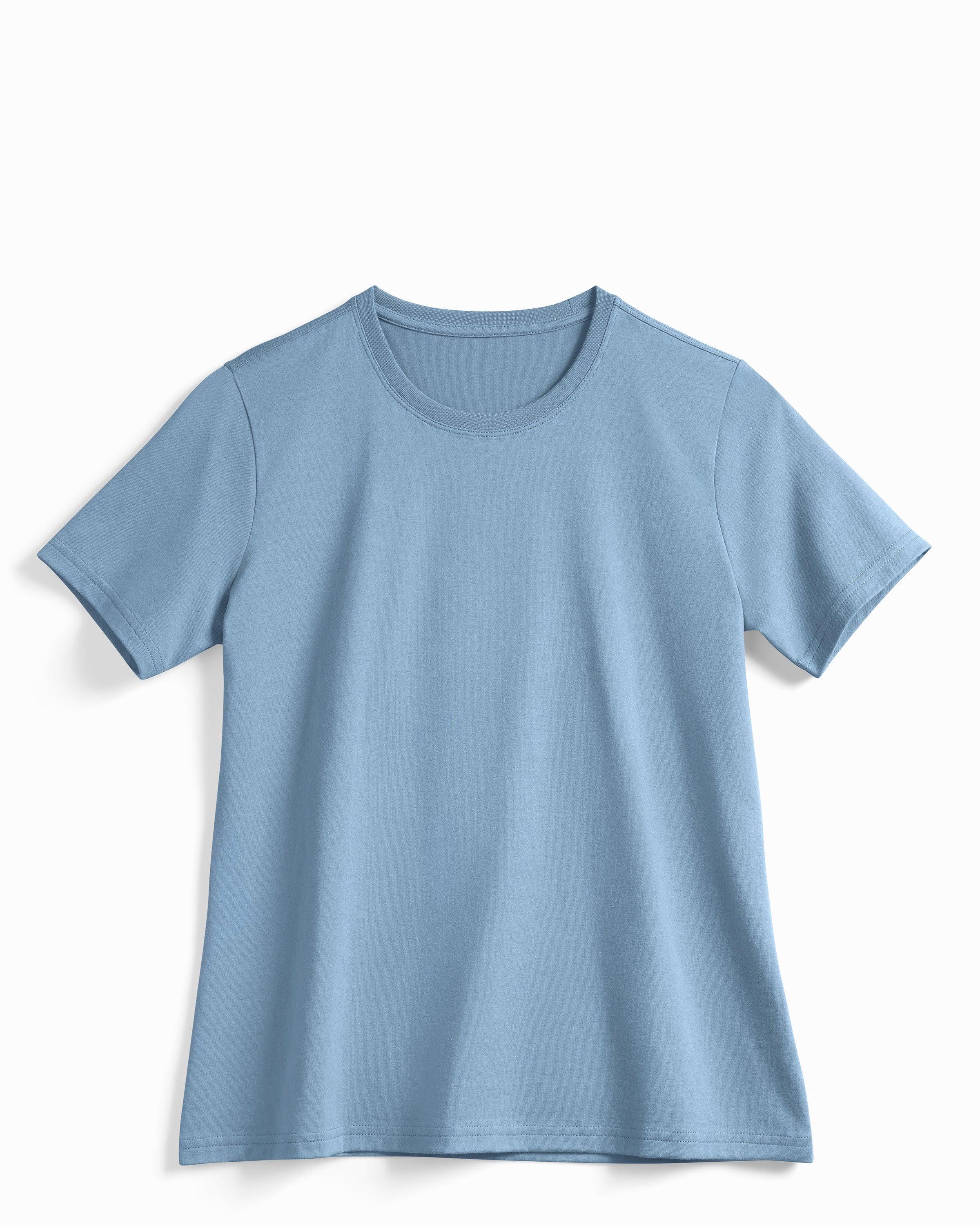 Women's Cloudy Blue SUPIMA® Cotton T-Shirt - Ultra-Soft | Rose & Rae