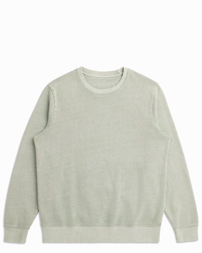 Organic Cotton French Terry Crewneck - Midweight 10oz Sage - Rose & Rae Threads