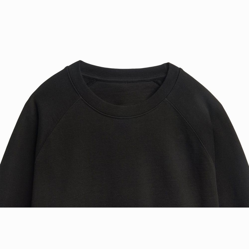 Organic Cotton French Terry Crewneck - Heavyweight 15oz Black - Rose & Rae Threads