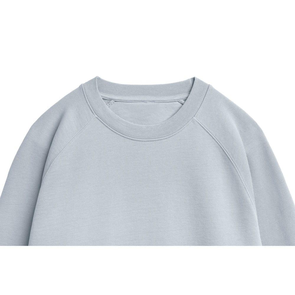 Organic Cotton French Terry Crewneck - Heavyweight 15oz Mineral - Rose & Rae Threads