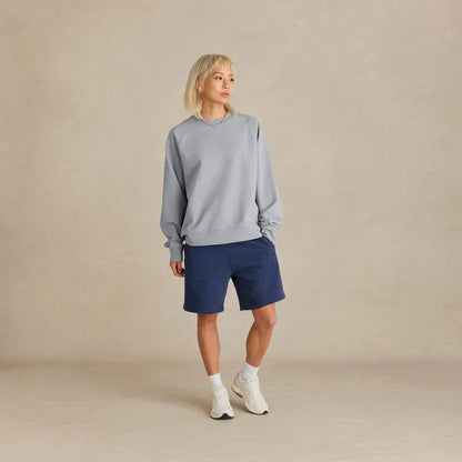 Organic Cotton French Terry Crewneck - Heavyweight 15oz Mineral - Rose & Rae Threads