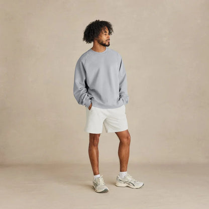 Organic Cotton French Terry Crewneck - Heavyweight 15oz Mineral - Rose & Rae Threads