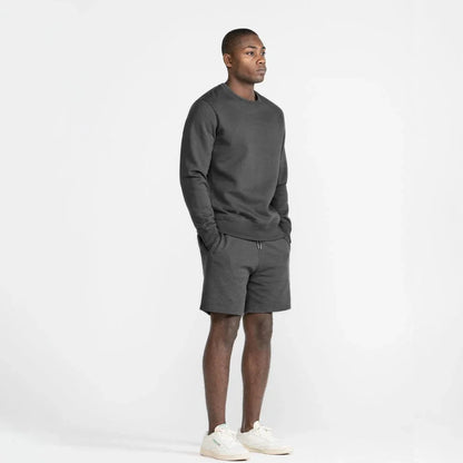 Organic Brushed Cotton Crewneck - Midweight 12oz Slate - Rose & Rae